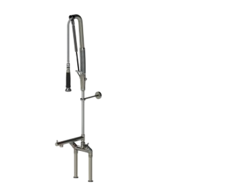 Douchemengkraan, RVS, bladmontage, 2 gats, gasveer