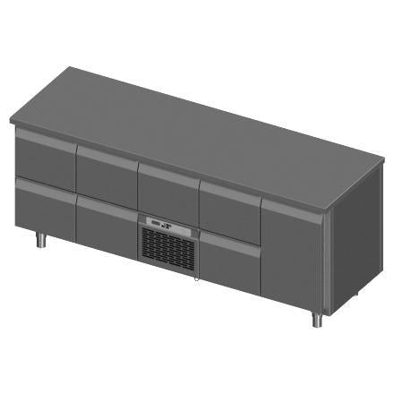 Koelwerkbank Nordic 4 1/2 z.blad 620l 2L/2L/L+C/2L/2L 2130mm