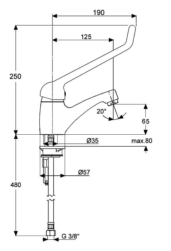Mengkraan, bladmontage, 1 lange hendel, 1 gats
