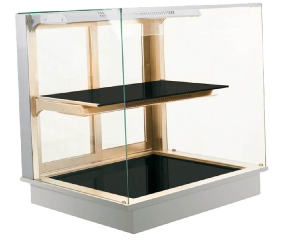 Inbouw warmhoudvitrine hoekig, W KOE-112-70, 1125x695x700mm