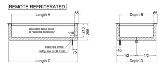 Inbouw koelbak statisch EBS 5/1-Z, remote
