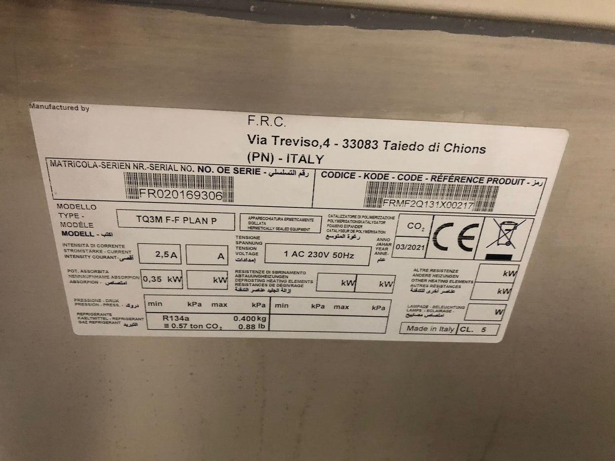 Koelwerkbank Quickmaster 3M=L1630, 2 1/2 deurs, stekkerklaar