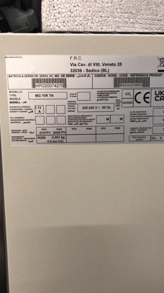 Refrigerator Metos Start MG70R TN HP R290