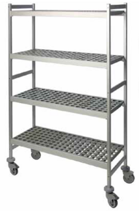 Rekstellingwagen 1500x360x1792mm, 4 niveaus, kunststof