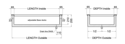 Inbouw crushed ice bak ongekoeld, Crush 2/1