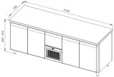 Koelwerkbank Nordic 4 1/2 z.blad 620l 2L/2L/L+C/2L/2L 2130mm